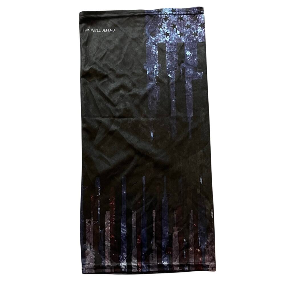 Grunt Style “This We’ll Defend” Neck Gaiter Tactical Black USA Flag OS